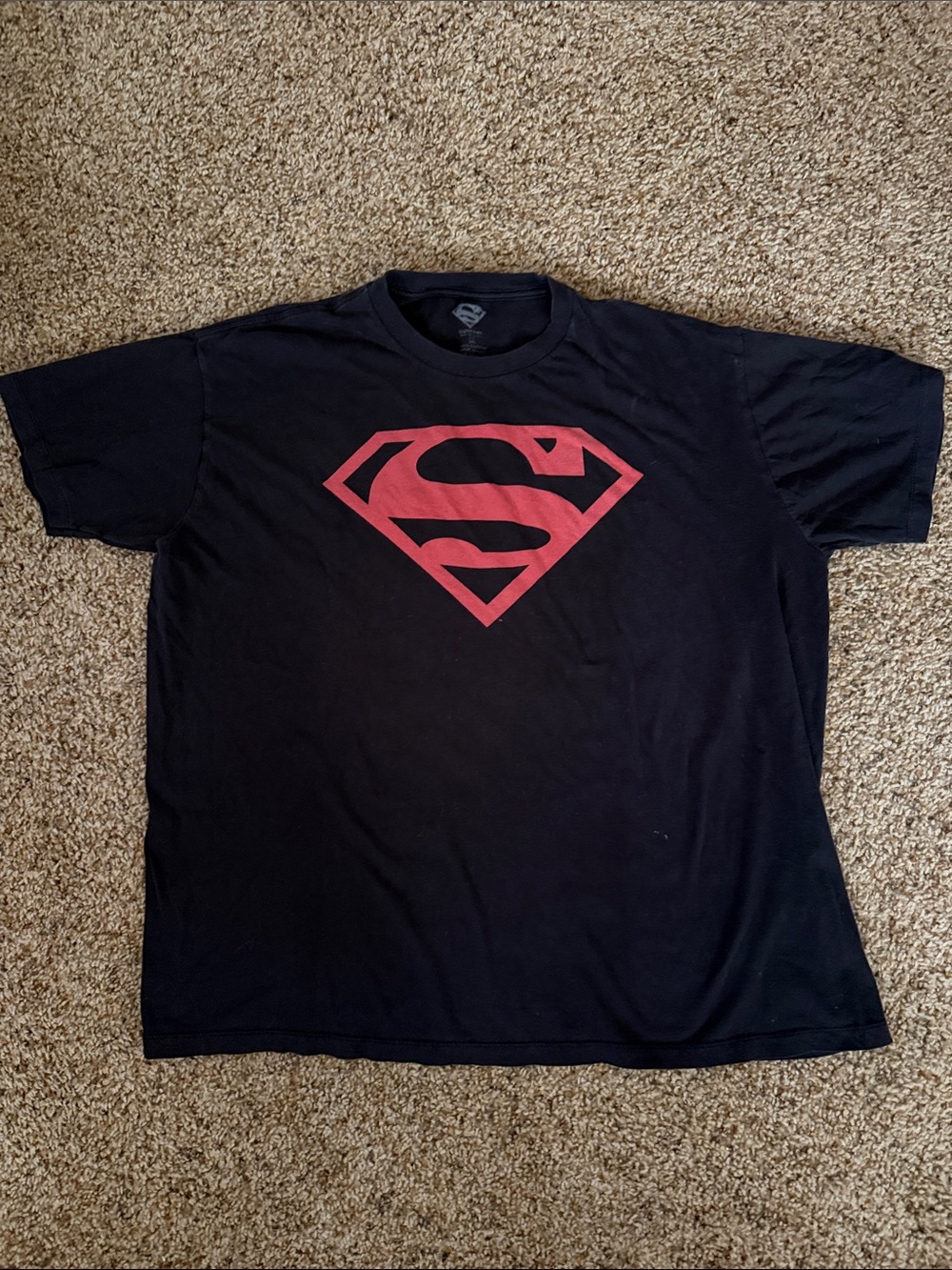 DC Comics Black T‑Shirt with Red Superman Shield